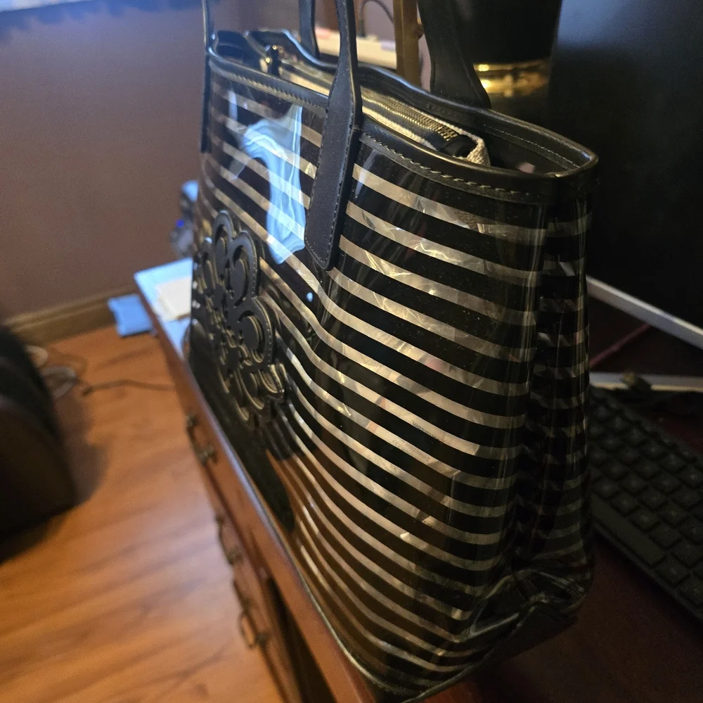 CLEAR BLack Striped Tote Bag - Picture 7 of 10